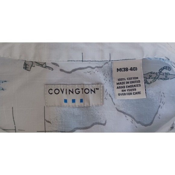 Covington Mens Shirt Sz M Button Down Vintage Preppy Nautical Cruise Coastal - Picture 6 of 8
